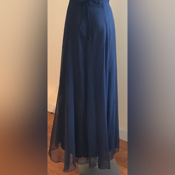 Alfred Angel Maxi Beautiful Navy Blue Gown Sz XL - Picture 6 of 14